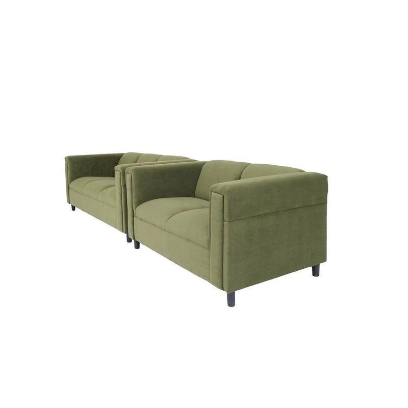 Coast to Coast Sofas Ensemble canapé et causeuse de style moderne du milieu du siècle, cadre en bois massif, rembourré