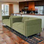 Coast to Coast Sofas Ensemble canapé et causeuse de style moderne du milieu du siècle, cadre en bois massif, rembourré