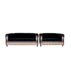 Coast to Coast Sofas Ensemble canapé et causeuse de style moderne du milieu du siècle, cadre en bois massif, rembourré