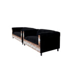 Coast to Coast Sofas Ensemble canapé et causeuse de style moderne du milieu du siècle, cadre en bois massif, rembourré