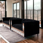 Coast to Coast Sofas Ensemble canapé et causeuse de style moderne du milieu du siècle, cadre en bois massif, rembourré