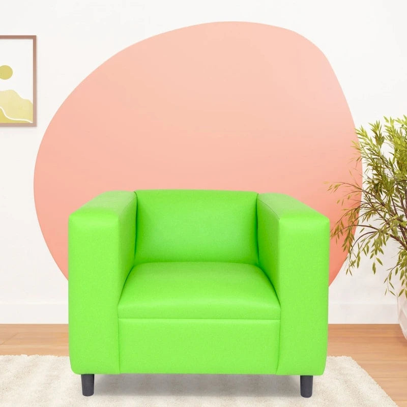 Coast to Coast Sofas Fauteuil canapé moderne du milieu du siècle en similicuir avec cadre en bois massif et rembourrage