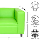 Coast to Coast Sofas Fauteuil canapé moderne du milieu du siècle en similicuir avec cadre en bois massif et rembourrage