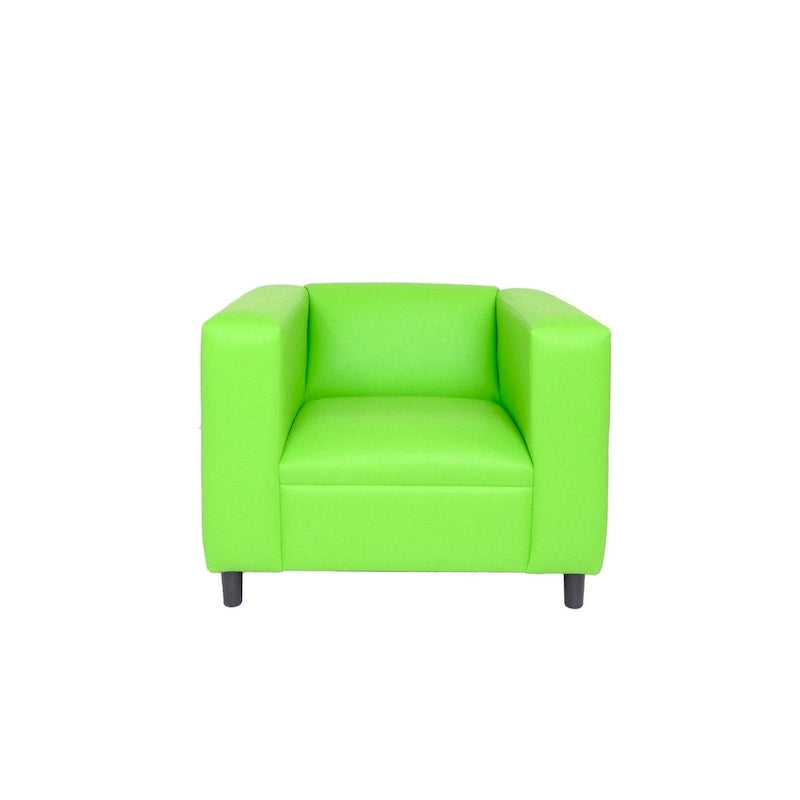 Coast to Coast Sofas Fauteuil canapé moderne du milieu du siècle en similicuir avec cadre en bois massif et rembourrage