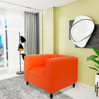 Coast to Coast Sofas Fauteuil canapé moderne du milieu du siècle en similicuir avec cadre en bois massif et rembourrage