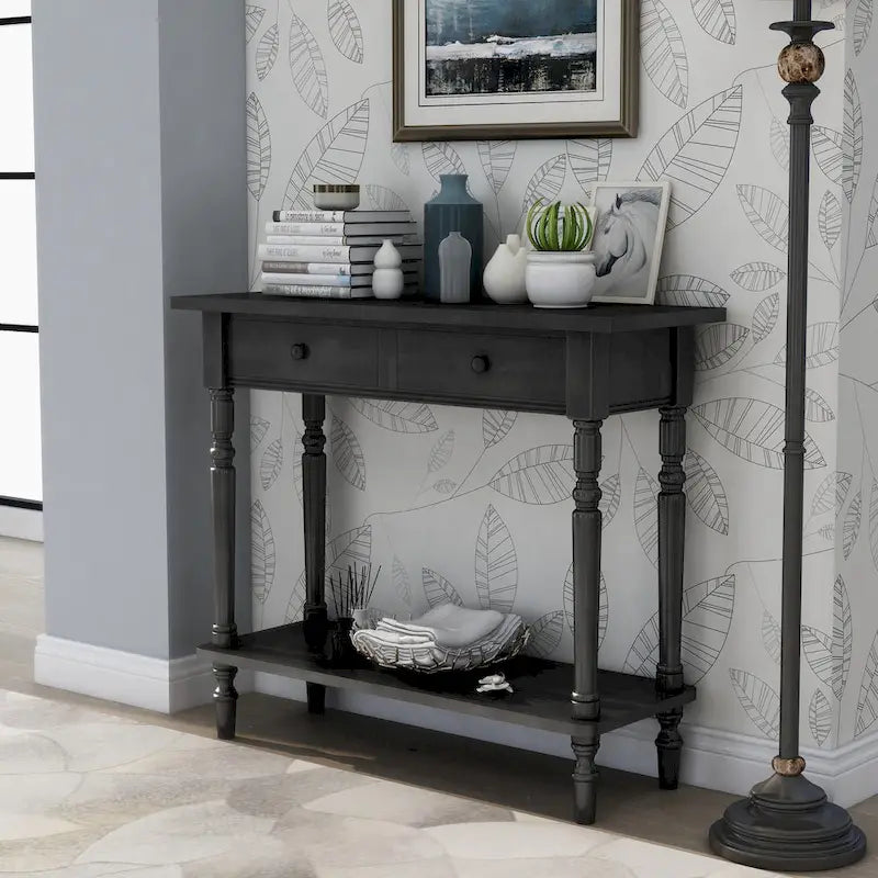 Console de 96,5 cm de largeur en bois et à 1 étagère de style traditionnel Jeln par Furniture of America