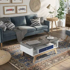 Table basse Tevi Modern 1 étagère avec plateau en verre de 47 pouces par Furniture of America