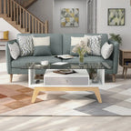 Table basse Tevi Modern 1 étagère avec plateau en verre de 47 pouces par Furniture of America