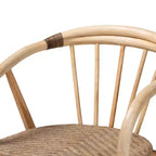 Ensemble de salle à manger 5 pièces Baxton Studio Kyoto moderne bohème en bois finition brun naturel et rotin