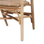 Ensemble de salle à manger 5 pièces Baxton Studio Kyoto moderne bohème en bois finition brun naturel et rotin