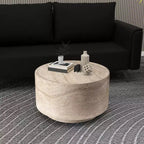LeisureMod Terra Table Basse Ronde 36 en Fibre de Verre - Table d'Appoint Résistante aux Intempéries pour Intérieur et Extérieur, Design Minimaliste pour Salon, Bureau ou Patio