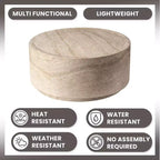 LeisureMod Terra Table Basse Ronde 36 en Fibre de Verre - Table d'Appoint Résistante aux Intempéries pour Intérieur et Extérieur, Design Minimaliste pour Salon, Bureau ou Patio