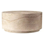 LeisureMod Terra Table Basse Ronde 36 en Fibre de Verre - Table d'Appoint Résistante aux Intempéries pour Intérieur et Extérieur, Design Minimaliste pour Salon, Bureau ou Patio