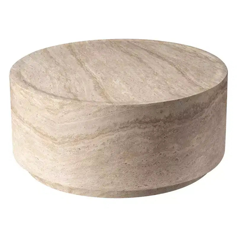 LeisureMod Terra Table Basse Ronde 36 en Fibre de Verre - Table d'Appoint Résistante aux Intempéries pour Intérieur et Extérieur, Design Minimaliste pour Salon, Bureau ou Patio