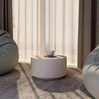 LeisureMod Terra Table Basse Ronde 36 en Fibre de Verre - Table d'Appoint Résistante aux Intempéries pour Intérieur et Extérieur, Design Minimaliste pour Salon, Bureau ou Patio