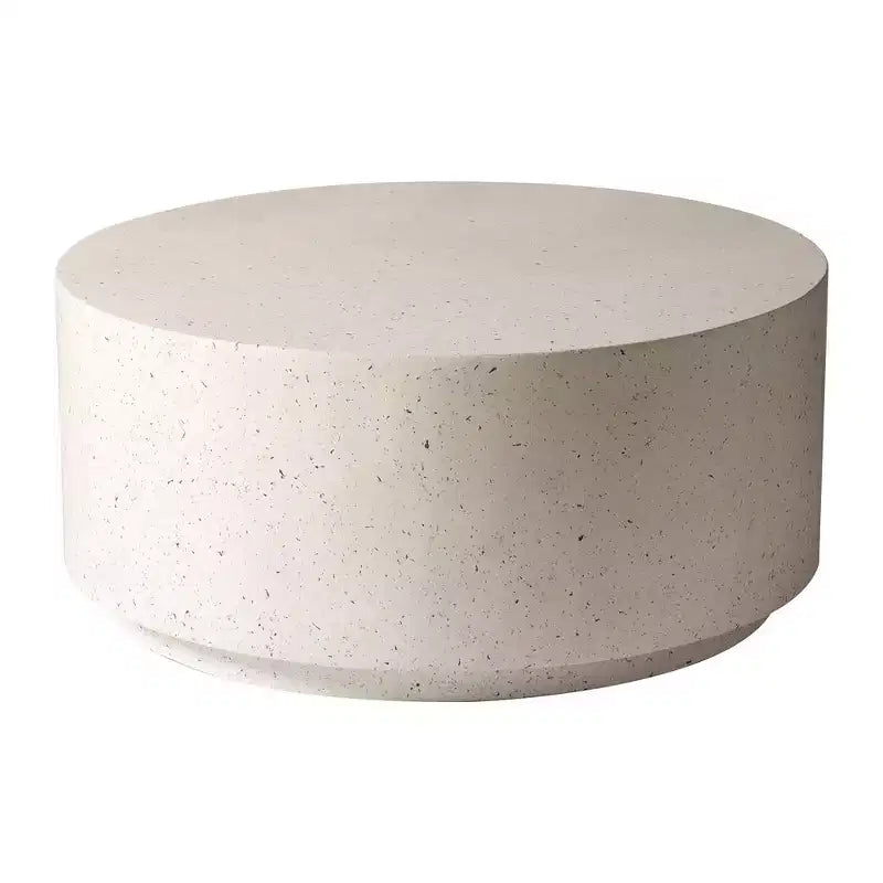 LeisureMod Terra Table Basse Ronde 36 en Fibre de Verre - Table d'Appoint Résistante aux Intempéries pour Intérieur et Extérieur, Design Minimaliste pour Salon, Bureau ou Patio