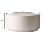 LeisureMod Terra Table Basse Ronde 36 en Fibre de Verre - Table d'Appoint Résistante aux Intempéries pour Intérieur et Extérieur, Design Minimaliste pour Salon, Bureau ou Patio
