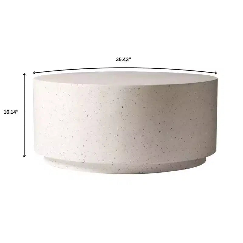 LeisureMod Terra Table Basse Ronde 36 en Fibre de Verre - Table d'Appoint Résistante aux Intempéries pour Intérieur et Extérieur, Design Minimaliste pour Salon, Bureau ou Patio