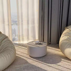 LeisureMod Terra Table Basse Ronde 36 en Fibre de Verre - Table d'Appoint Résistante aux Intempéries pour Intérieur et Extérieur, Design Minimaliste pour Salon, Bureau ou Patio
