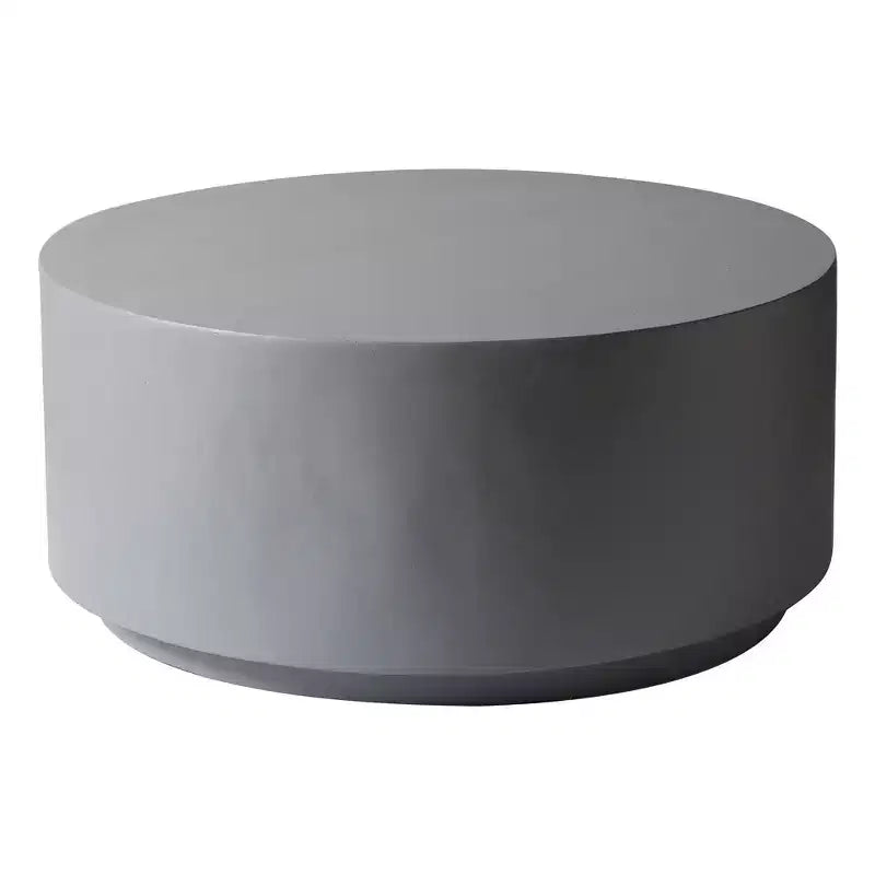 LeisureMod Terra Table Basse Ronde 36 en Fibre de Verre - Table d'Appoint Résistante aux Intempéries pour Intérieur et Extérieur, Design Minimaliste pour Salon, Bureau ou Patio