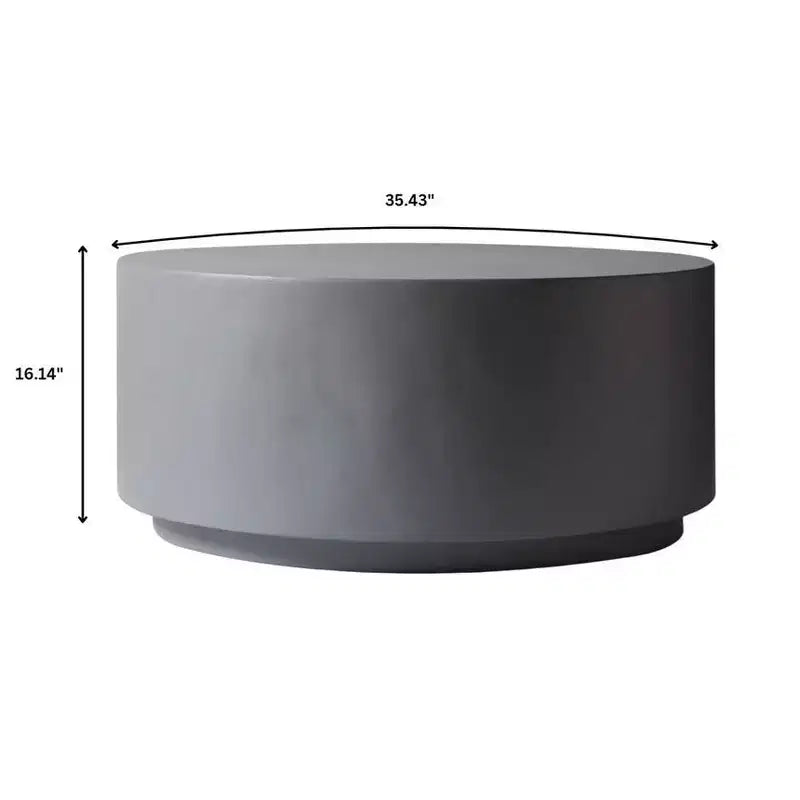 LeisureMod Terra Table Basse Ronde 36 en Fibre de Verre - Table d'Appoint Résistante aux Intempéries pour Intérieur et Extérieur, Design Minimaliste pour Salon, Bureau ou Patio