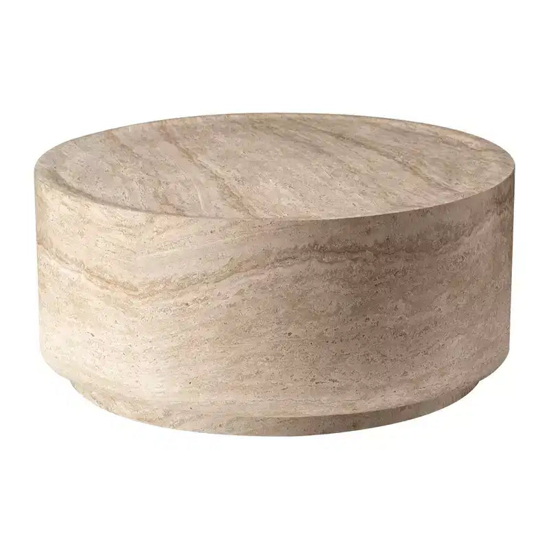 LeisureMod Terra Table Basse Ronde 36 en Fibre de Verre - Table d'Appoint Résistante aux Intempéries pour Intérieur et Extérieur, Design Minimaliste pour Salon, Bureau ou Patio
