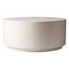 LeisureMod Terra Table Basse Ronde 36 en Fibre de Verre - Table d'Appoint Résistante aux Intempéries pour Intérieur et Extérieur, Design Minimaliste pour Salon, Bureau ou Patio