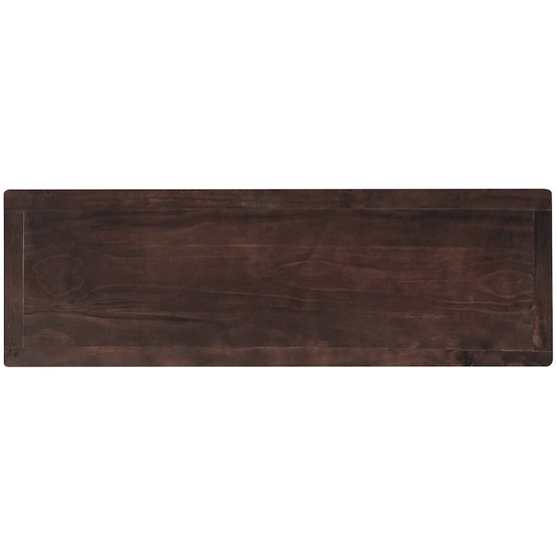 Table console de style rétro avec 2 étagères ouvertes et 3 tiroirs, cadre et pieds en bois de pin massif pour salon, entrée