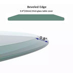 Dessus de table rond en verre de 30 pouces, résistant à l'usure, à la chaleur, à la corrosion, plateau de table en verre trempé de 2/5 pouces d'épaisseur avec bord biseauté poli