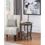 Table d'appoint ronde avec étagère American Heritage de Convenience Concepts