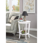 Table d'appoint ronde avec étagère American Heritage de Convenience Concepts