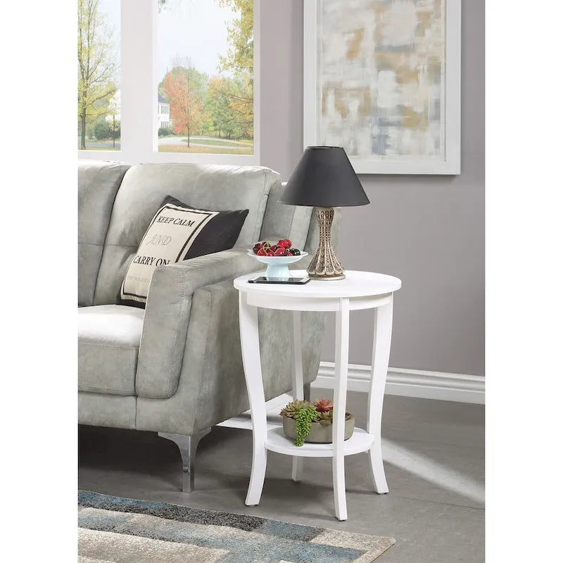 Table d'appoint ronde avec étagère American Heritage de Convenience Concepts
