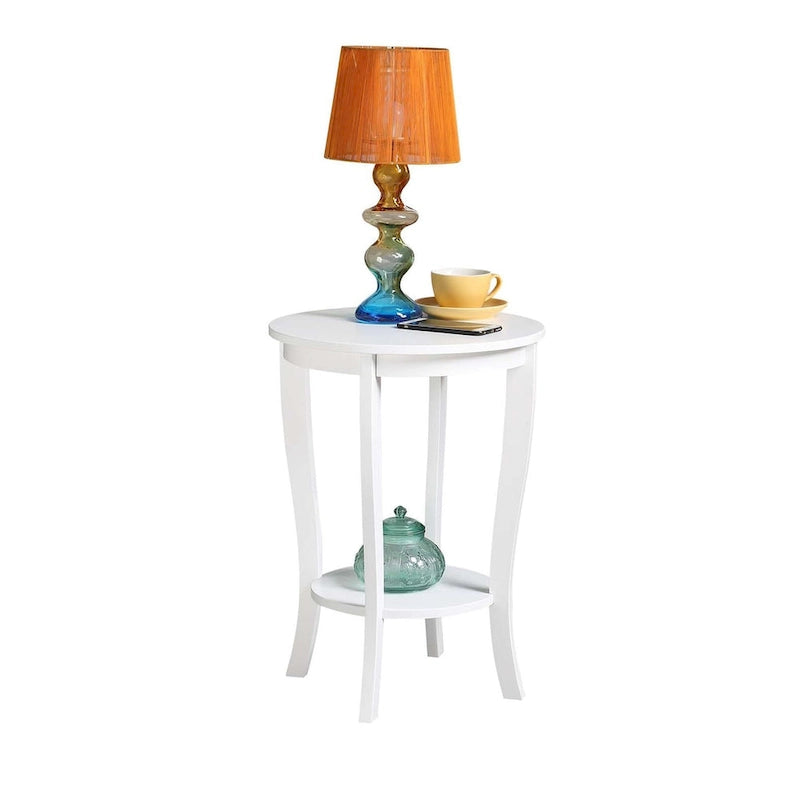 Table d'appoint ronde avec étagère American Heritage de Convenience Concepts