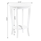 Table d'appoint ronde avec étagère American Heritage de Convenience Concepts