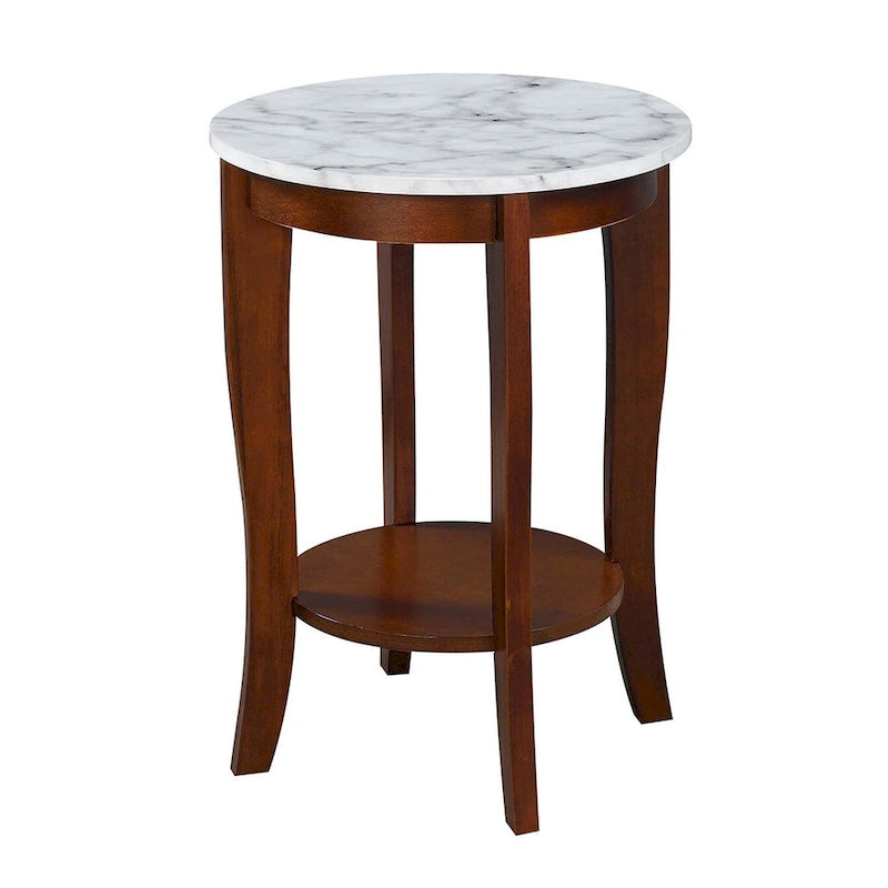 Table d'appoint ronde avec étagère American Heritage de Convenience Concepts