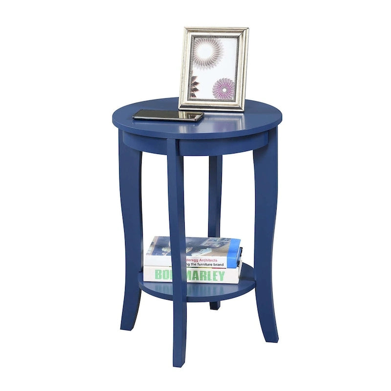 Table d'appoint ronde avec étagère American Heritage de Convenience Concepts