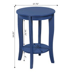 Table d'appoint ronde avec étagère American Heritage de Convenience Concepts