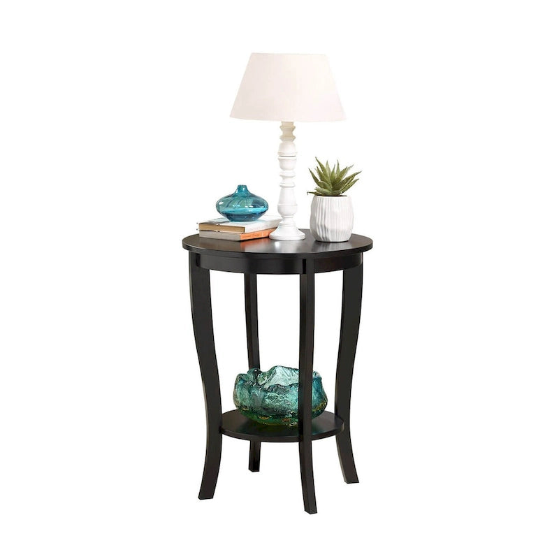 Table d'appoint ronde avec étagère American Heritage de Convenience Concepts