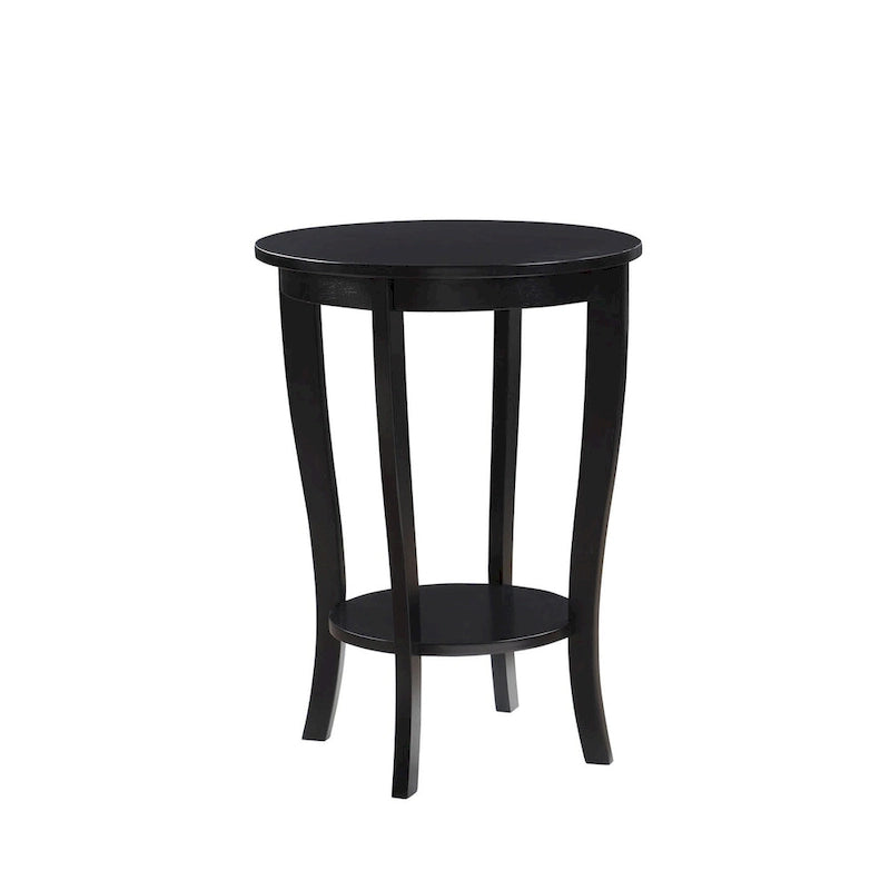 Table d'appoint ronde avec étagère American Heritage de Convenience Concepts