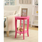 Table d'appoint ronde avec étagère American Heritage de Convenience Concepts