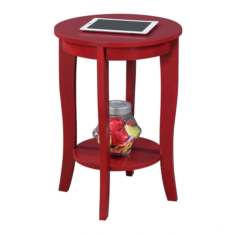 Table d'appoint ronde avec étagère American Heritage de Convenience Concepts