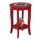 Table d'appoint ronde avec étagère American Heritage de Convenience Concepts