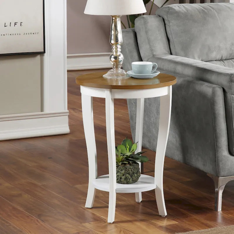 Table d'appoint ronde avec étagère American Heritage de Convenience Concepts