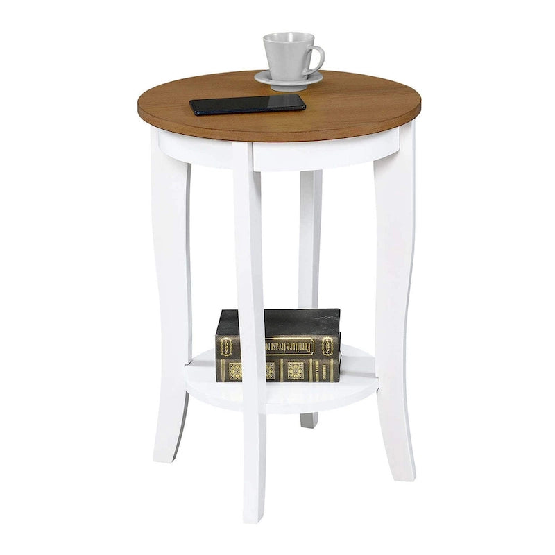 Table d'appoint ronde avec étagère American Heritage de Convenience Concepts