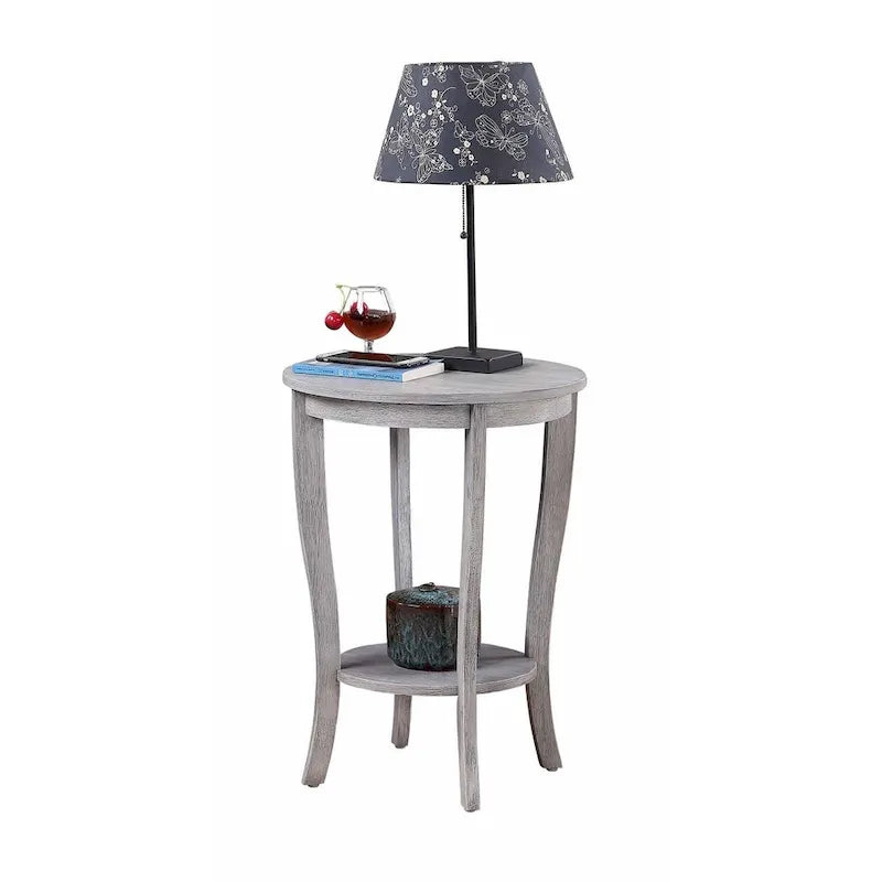 Table d'appoint ronde avec étagère American Heritage de Convenience Concepts