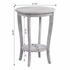 Table d'appoint ronde avec étagère American Heritage de Convenience Concepts