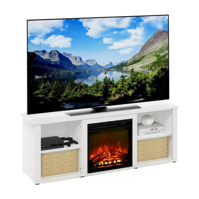 Meuble TV classique de 60 pouces avec cheminée
