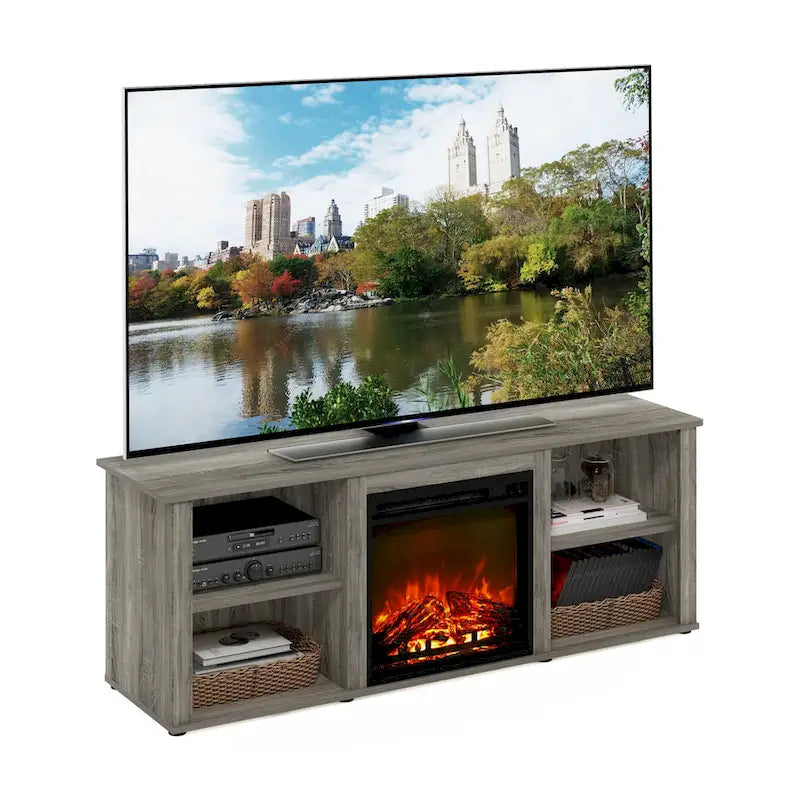Meuble TV classique de 60 pouces avec cheminée