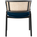 Chaise de salle à manger Ervilla moderne à dossier en osier avec accoudoirs et assise rembourrée en velours pour salle à manger et cuisine, lot de 4 - 29.9