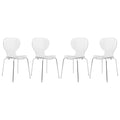 Chaise de salle à manger empilable en plastique avec pieds chromés Lot de 4 Chaises d'appoint transparentes pour intérieur et extérieur
